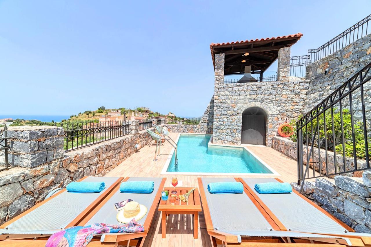 Acrothea Villa Heated Pool Hriszí Aktí Haniá Kültér fotó